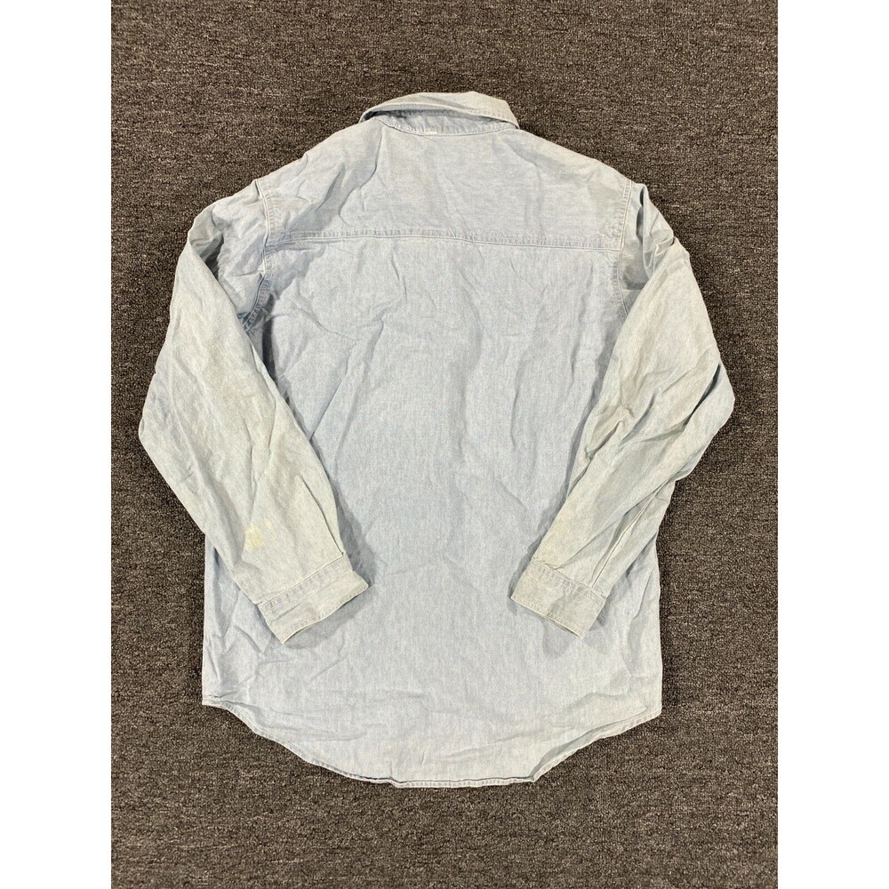 Disney Jerry Leigh Womens Small Blue Denim Button Up Long Sleeve Shirt Mickey - Picture 3 of 12